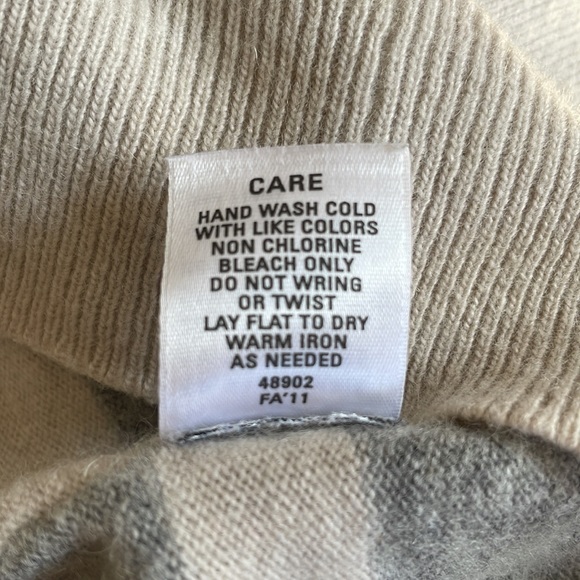 Madewell Wallace Ex Boyfriend Sweater Cashmere Wool Rabbit Gray Stripes Medium - Picture 6 of 9